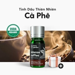 Tinh Dầu Cà Phê Organic Nguyên Chất Đậm Đặc Xông Thơm Phòng, Làm Nến Thơm Thiên Nhiên, Giúp Dễ Ngủ Heny Garden 10mL