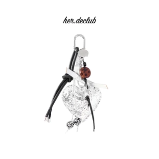 Her.declub Charm đeo túi trái tim lông mềm mại cho nữ