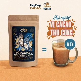 Bột Cacao Nguyên Chất 100% dòng Natural - Thuần tự nhiên, Không đường, Không Kiềm Hóa - Túi 50g