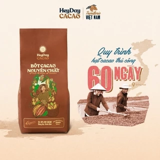 Bột cacao nguyên chất 100% không đường Heyday - Dòng Origin thượng hạng - Túi giấy 250g/500g