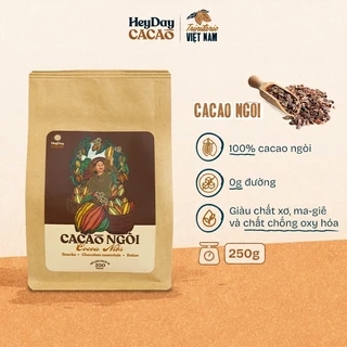 Túi 80g/250g Cacao ngòi được rang tự nhiên HEYDAY CACAO