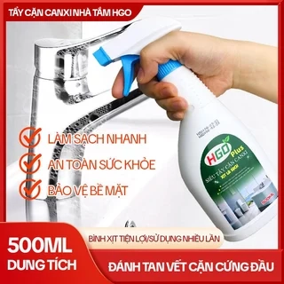 Tẩy Cặn Canxi Nhà Tắm HGO PLUS - Tẩy Cặn Canxi Kính, Inox, Bồn Sứ, Gạch Men, Gương Soi, Lavabo 500ml