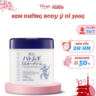 Kem dưỡng body ý dĩ làm sáng da HATOMUGI Moisturizing Conditioning The Milky Cream 300g