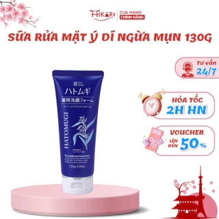 Sữa rửa mặt ý dĩ ngừa mụn Reihaku Hatomugi The Medicated Facial Foam dưỡng ẩm sáng da 130g