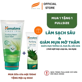 Sữa rửa mặt neem Himalaya Purifying Neem Face Wash 150ml TẶNG Mặt nạ đất sét 50ml