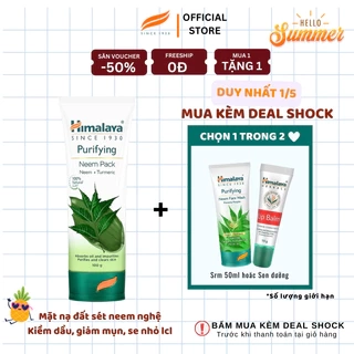Mặt nạ đất sét kiềm dầu giảm mụn chăm sóc lỗ chân lông từ lá neem Himalaya Neem Face Pack 100ml