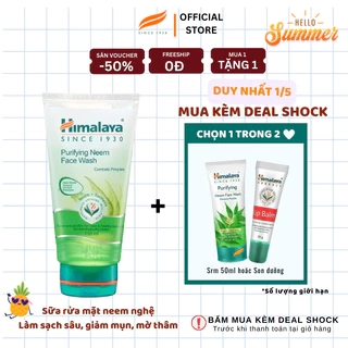 Sữa rửa mặt dịu nhẹ giúp giảm mụn chiết xuất từ lá neem Himalaya Purifying Neem Face Wash 150ml