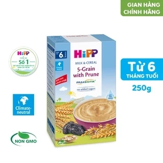 Bột ăn dặm dinh dưỡng Sữa, Ngũ cốc hoa quả tổng hợp - Mận Tây HiPP Organic 250g