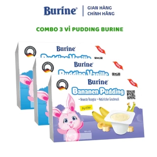 Combo 3 vỉ Pudding Ăn Dặm Burine Dành Cho Bé Từ 6 Tháng Tuổi, Bổ Sung Năng Lượng
