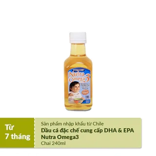Dầu cá ăn dặm Nutra Omega 3 nhập khẩu Chi Lê 240ml - Bổ sung DHA & EPA cho trẻ từ 7 tháng tuổi_(HiPP)