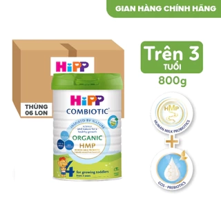 Thùng 6 lon Sữa bột công thức HiPP 3 Organic Combiotic 800g (6 lon x 800g)