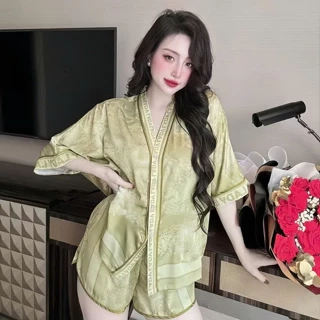 Bộ ngủ nữ pijama mặc nhà set bộ đồ ngủ pyjama Hisexy Lụa Latin Form cánh dơi cổ chữ Y P18