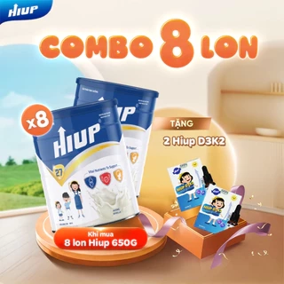 Combo 8 hộp tặng 2 HiupD3k2, Thực phẩm dinh dưỡng HIUP tăng chiều cao cho trẻ từ 2 đến 15 tuổi