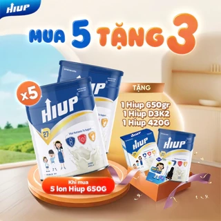 Combo mua 5 hộp Hiup tặng 3(1 hiup 650gr, 1 hiup 420gr, 1 d3k2) tăng chiều cao và tăng cân cho trẻ từ 2 đến 15 t