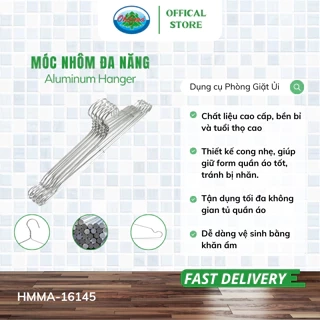 Móc Nhôm Treo Quần Áo Ohiama Aluminum Hanger HMMA -16145 Set 10 cái - Mắc Phơi Đồ Đa Năng