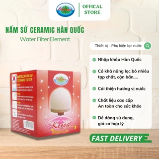 Nấm Sứ Ceramic Ohiama Water Filter Element Hàn Quốc Chính Hãng (Đỏ) - Bộ Phụ Kiện Bình Lọc Nước Uống
