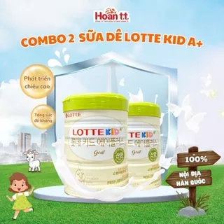 ComBo 2 Lon Sữa Dê Bổ Sung Canxi Lotte Kid A+ Hàn Quốc, Sữa Bột Giúp Phát Triển Chiều Cao Cho Bé 760g 144