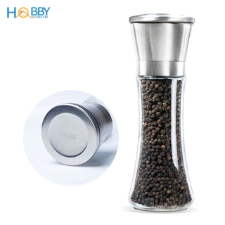 Dụng cụ xay tiêu cầm tay thủy tinh nắp inox 304 Hobby Home Decor XT2