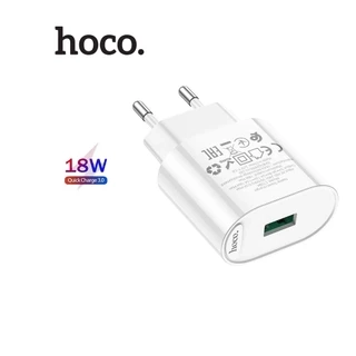 Củ sạc Hoco C109A 1 cổng USB sạc nhanh 18W QC3.0 chân cắm chuẩn EU chất liệu PC cao cấp
