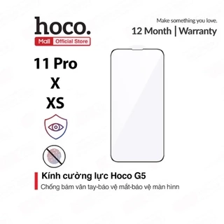 Kính cường lực Hoco ip 11 Pro/ X / XS G5, chống bám vân tay, bảo vệ mắt, độ cứng 2.5D