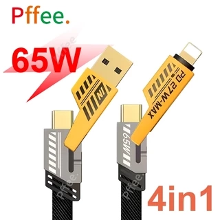 Pffee 4in1 100w 65W 6A Cáp USB Loại C Lxxning Kim Loại PD Sạc Nhanh Tất Cả Các Điện Thoại Đa Năng