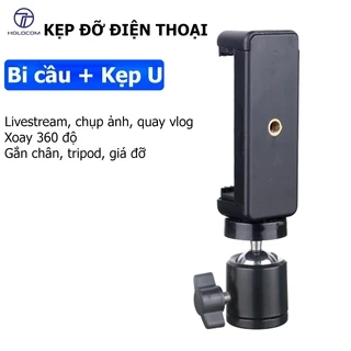 Bi Cầu Nối Kẹp Điện Thoại, Trụ Cầu Xoay 360 Gắn Tripod, Gopro, Chân Đèn Livestream Ren 1/4 Tiêu Chuẩn