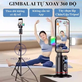 Gimbal Điện Thoại Q02 Tự Xoay 360 Độ Theo Người, Chân Quay Chống Rung Để Quay Video Vlog Livestream Chụp Ảnh - HOLOCOM
