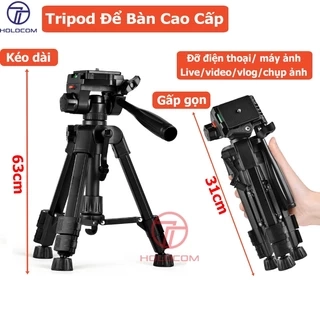Tripod Máy Ảnh Kiêm Chân Quay Điện Thoại F580S, Tripod Du Lịch Gậy Quay Video Đa Năng Cao 1.8m