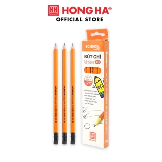 Bút chì gỗ 4B Hồng Hà ngòi mềm kèm đầu tẩy chì tiện lợi - 3553