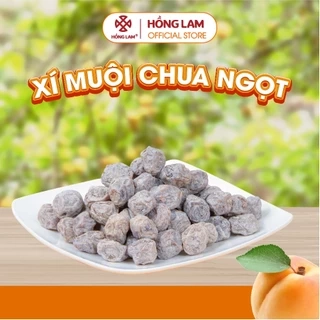 Ô mai xí muội chua ngọt Hồng Lam, dạng hộp. Có vị chua, ngọt