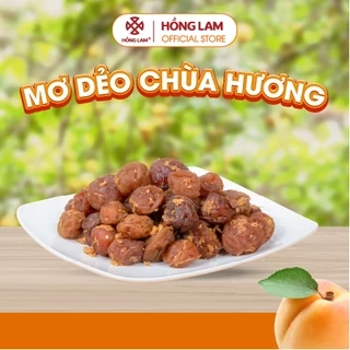 Ô mai (xí muội) mơ dẻo chùa Hương Hồng Lam. Dạng hộp và gói. Có vị chua, ngọt, dẻo của gừng