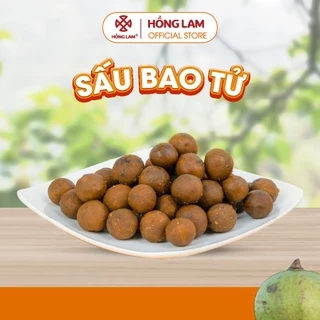 Ô mai (xí muội) sấu bao tử Hồng Lam, dạng hộp và gói. Có vị chua, ngọt, cay, giòn