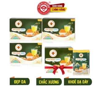 Combo 3 hộp lớn +1 hộp (10 gói) Tinh nghệ canxi Honimore 288g - tốt cho xương, làm đẹp da, tốt cho dạ dày