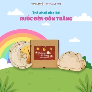 Đồ chơi giáo dục - Bộ trò chơi phát triển tư duy sáng tạo Rước Đèn Đón Trăng - set 2 đèn lồng gỗ cho bé 3 - 10+ tuổi