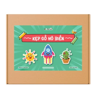 Đồ chơi giáo dục Kẹp gỗ hô biến cho bé 3-6 giúp con nhận biết con vật, cây cối và đồ vật