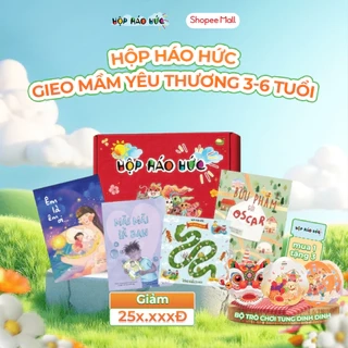 Hộp Háo Hức Gieo mầm yêu thương dành cho bé 6-10 tuổi gồm 3 cuốn sách và 1 bộ trò chơi thú vị