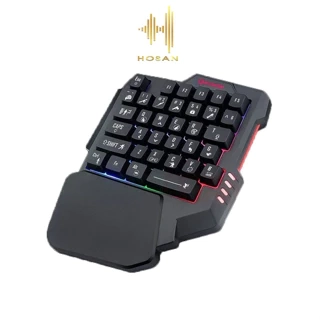 Bàn phím giả cơ một tay HOSAN Kuwee K15 với 35 phím hỗ trợ Chơi Game Pubg Mobile, Free Fire trên điện thoại, PC