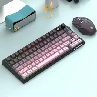 Bộ Bàn Phím Không Dây HOSAN XUNFOX K920 Công Thái Học Có Màn Hình Hiển Thị, Nút Vặn Điều Chỉnh