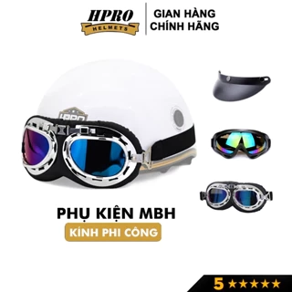 Phụ kiện Kính Phi Công kính UV Hpro Helmet gắn mũ bảo hiểm 1/2 và 3/4 đi phượt trang trí mũ chắn gió bảo vệ mắt