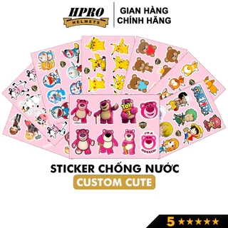 Sticker custom cute Hpro Helmet, chống nước dán mũ bảo hiểm, laptop, điện thoại, đàn guitar, vali, trang trí vv...