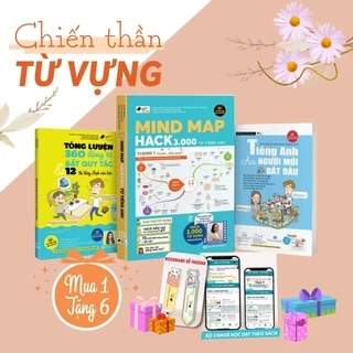 Sách Mind map Hack 3000 Từ Tiếng Anh, Tiếng Anh Cho Người Mới Bắt Đầu Và 360 ĐT BQT(Kèm Khóa Học Online 980K)