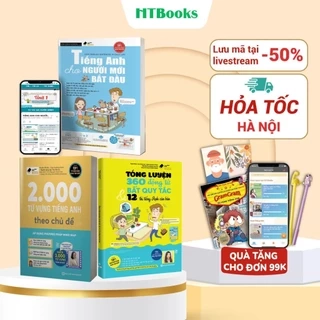 Sách Tự Học Tiếng Anh Cho Người Mới Bắt Đầu, 2000 Từ Vựng Theo Chủ Đề, 360 Động Từ Bất Quy Tắc (Combo/lẻ tùy chọn)