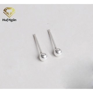Bông tai bạc 925 Huệ Ngân - Hạt châu E01