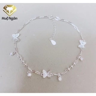 Lắc chân bạc Ý 925 Huệ Ngân-Uyên ương Hồ điệp LC0168