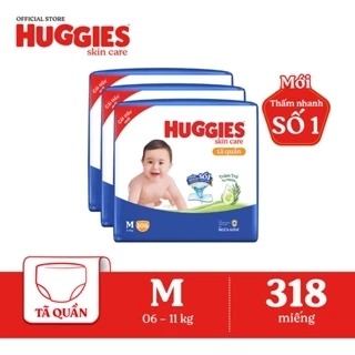 Combo 3 Tã quần Huggies Skincare Mega Jumbo M106/L96+8/XL84+4/XXL76+4