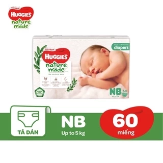 Tã Dán Huggies Platinum Nature Made Size NB60/S82/M64/L54/XL44/XXL36