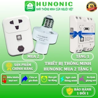 COMBO Trường Sa Mua 2 Tặng 1, Ổ Cắm Wifi Hunonic, Đui Đèn Wifi, Tặng Công Tắc Thông Minh Datic Basic - SK01_HNSPWF