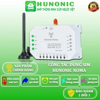 Công Tắc Thông Minh Hunonic Noma Dùng Sim, Điều Khiển Mọi Thiết Bị Từ Xa Qua Điện Thoại - HNNOMA4CH