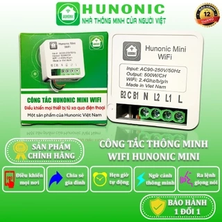 Công Tắc Thông Minh Wifi Hunonic Mini, Công Tắc Điều Khiển Từ Xa Qua Điện Thoại - HNMN02