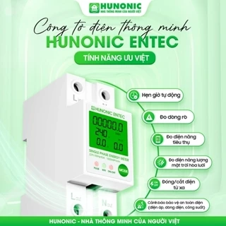 Công Tơ Điện Tử Wifi Hunonic Entec, Giám Sát, Đóng Cắt, Đo Điện Năng Tiêu Thụ Từ Xa Qua Điện Thoại - HNCTD